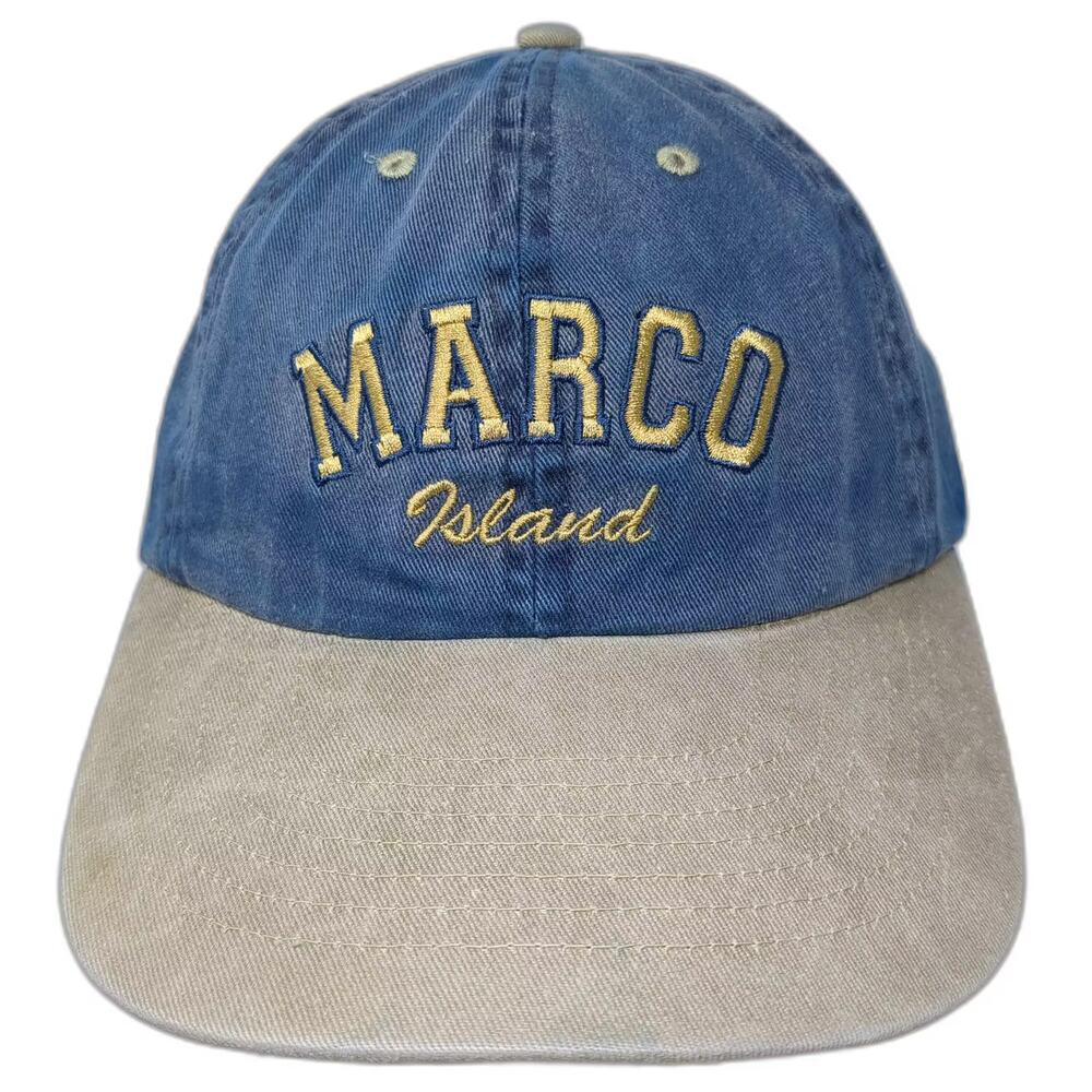 Distinctive Headwear Marco Island Baseball Cap Blue Beige OS Hat Adjustable